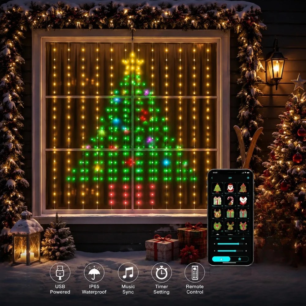 Outdoor LED Pixel Curtain Ligh - đánh giá và giá Lighting Decor Outdoor
