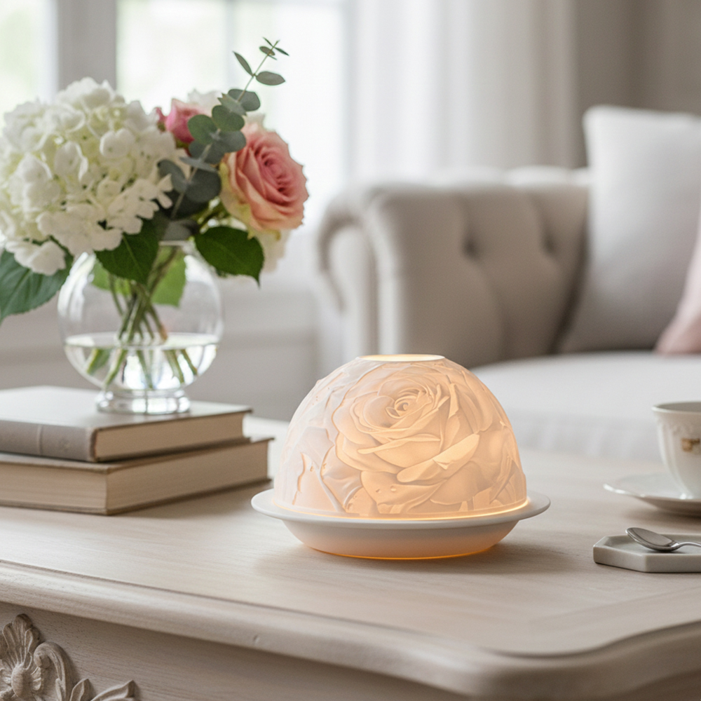 Elegant Rose Porcelain Candle  - đánh giá và giá Lighting Decor Wedding