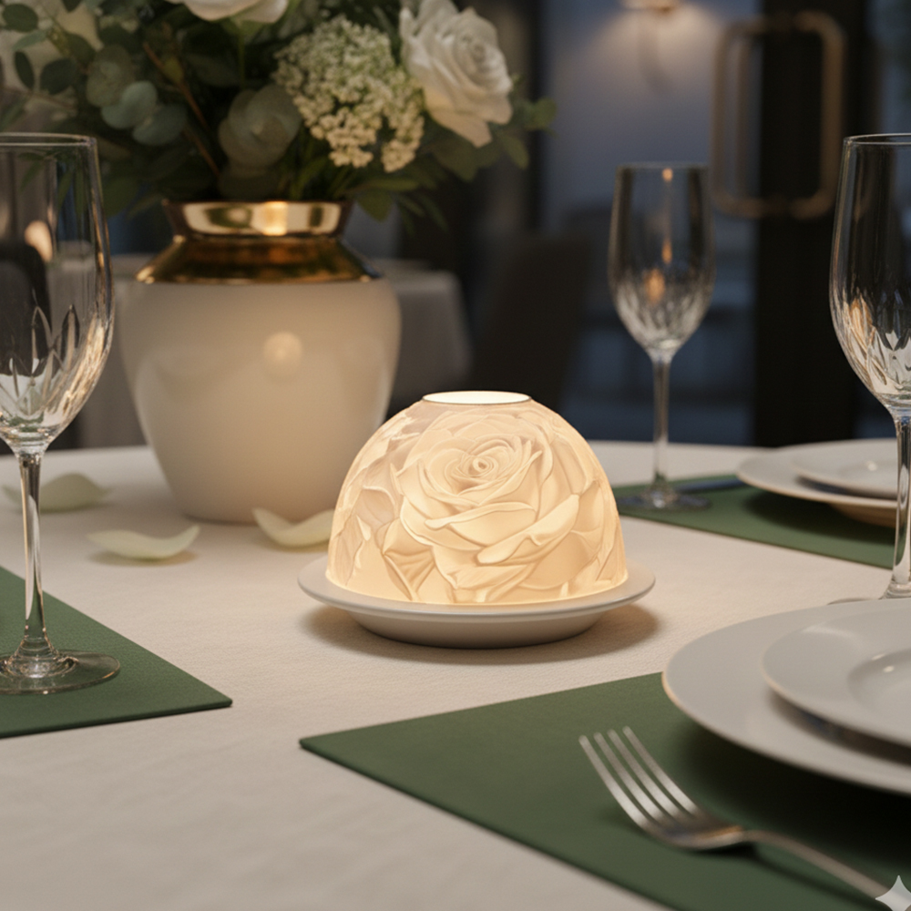 Elegant Rose Porcelain Candle  - đánh giá và giá Lighting Decor Wedding