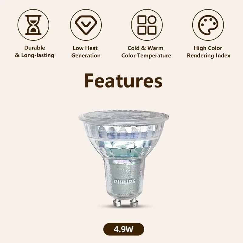 Philips LED GU10 PAR16 Essenti - đánh giá và giá Philips Bulb Led Classic