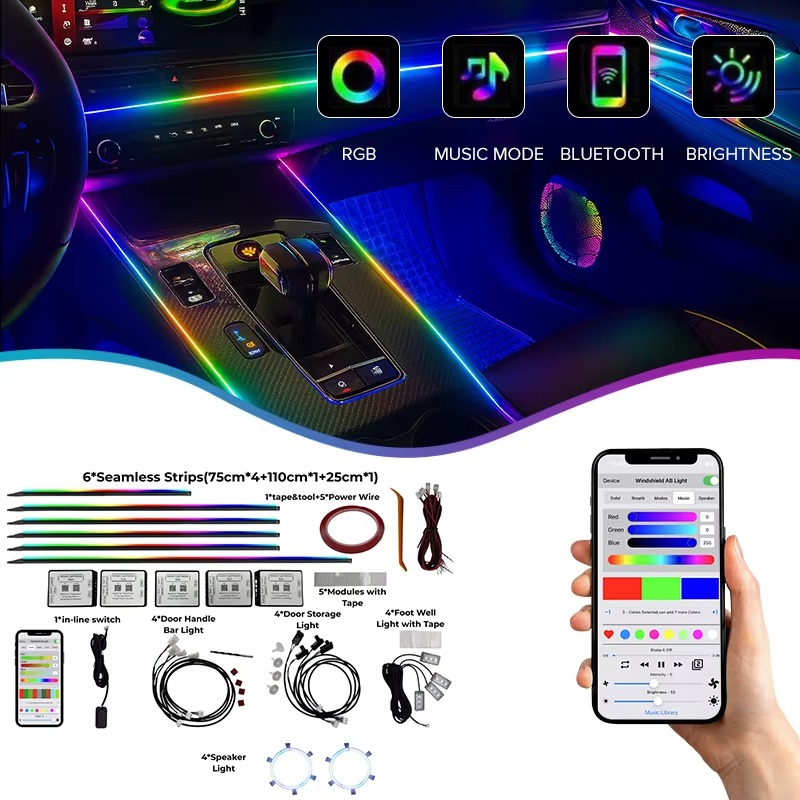 Car Ambient Light Kit 18 in 1/ - đánh giá và giá Ambient Led Strip