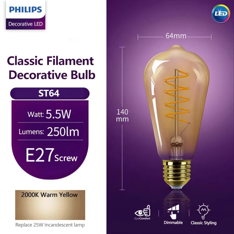 Philips Soft Amber 2000K LED D - đánh giá và giá Philips Bulb Led Classic